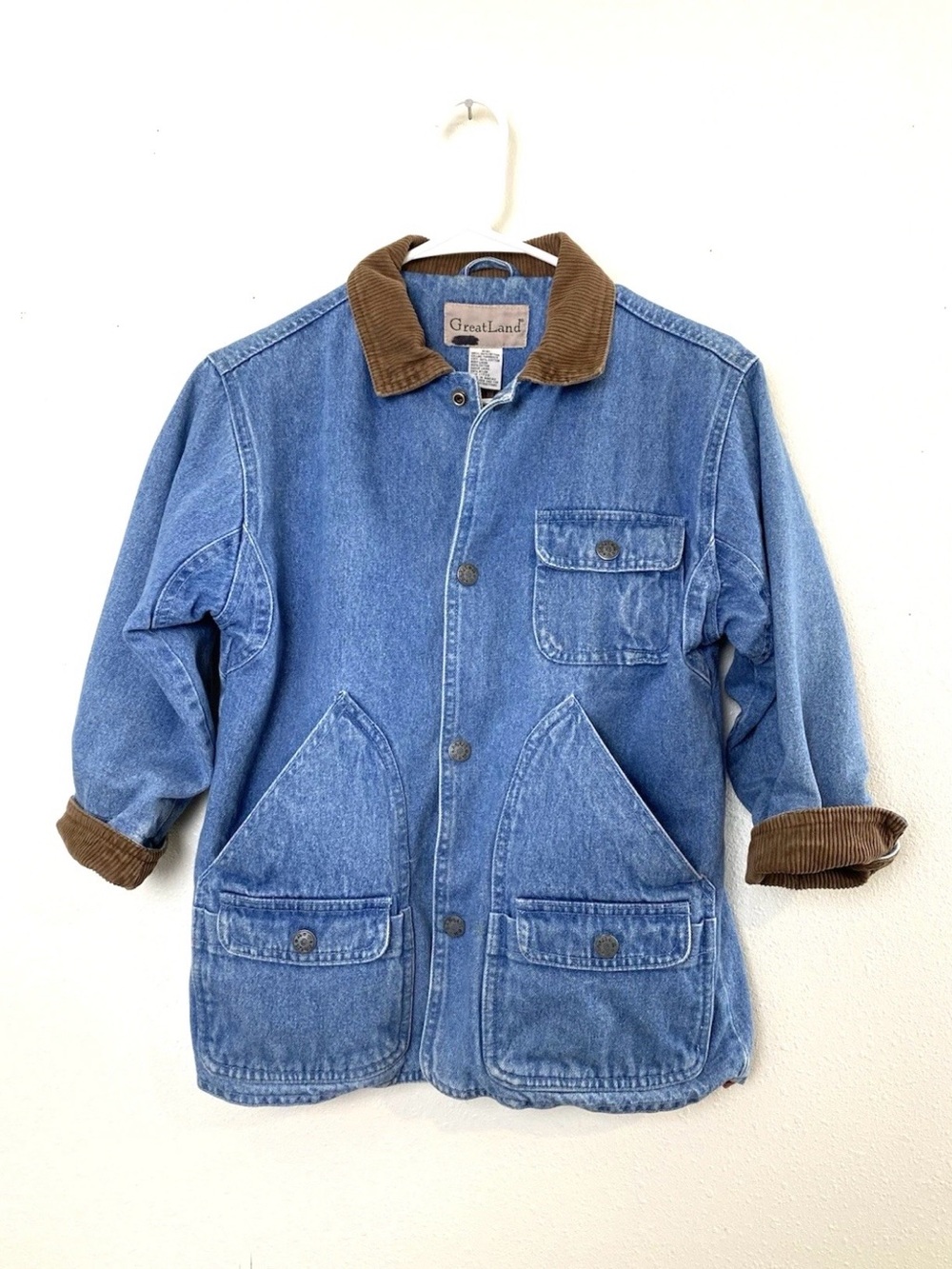 Vintage GreatLand Kid's Denim Chore Coat - M (8)